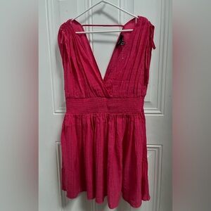Forever 21 Hot Pink Cotton Gauze Sleeveless Dress/Cover-up
